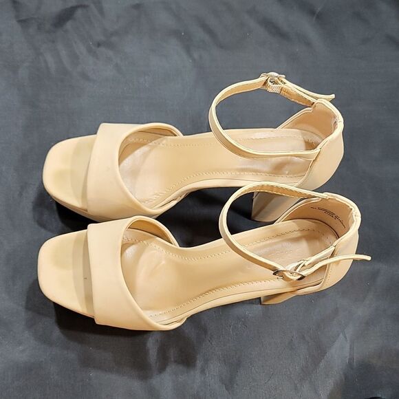 BOMBOO COMPOSED-27 PLASFORM PEEP TOE CHUNKY HEEL LADIES SANDAL - Picture 6 of 15